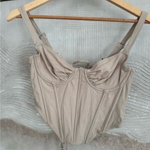 Beige Corset-Style Bodysuit